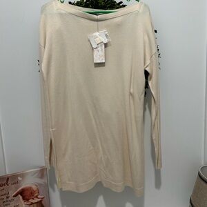 Peruvian Connection Cream Long Sleeve Tunic size Medium NWT